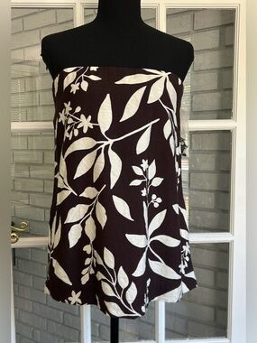 Haver & Blair Women’s Tank Top S Brown/Beige Floral Square Neck Sleeveless